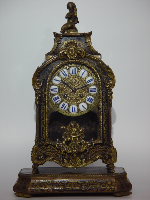 Franz. Schildpatt Pendule mit Boulle Einlagen um 1860