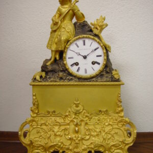 Franz. Chemineeuhr um 1860 Bronce Pendule feuervergoldet