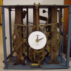 Kleine Turmuhr / Hausuhr um 1830, 1/4 Std. Schlagwerk