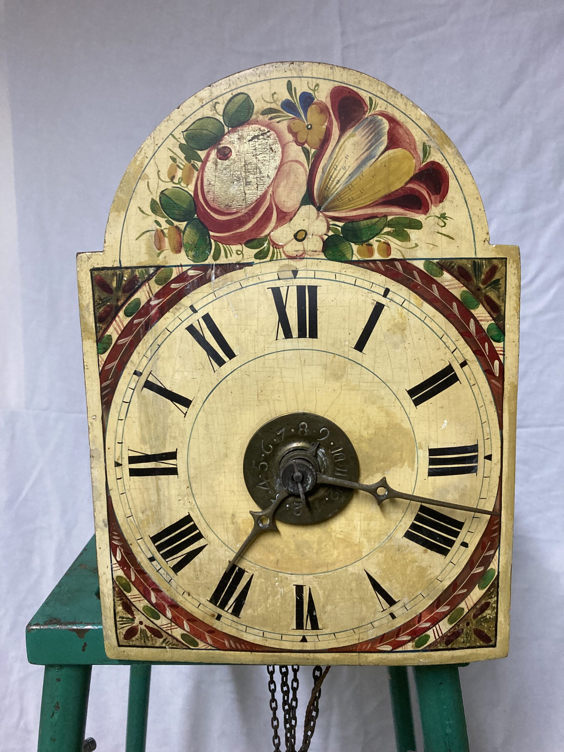 Holzuhr um 1850 Surrer Uhrwerk mit Wecker – Bild 2